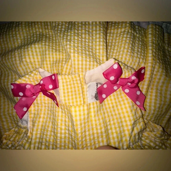 RARE EDITIONS Flip-Flop Applique Color Block Seersucker Dress Size 18m - Picture 3 of 7